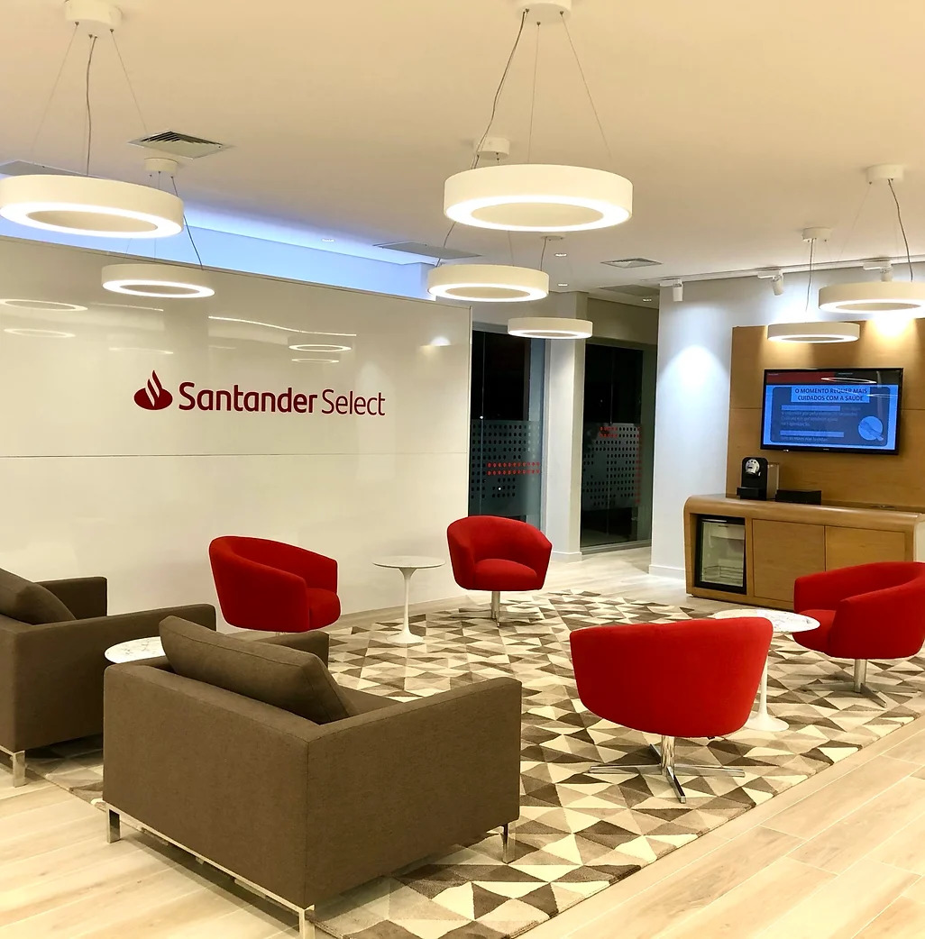 Ambiente de agência Santander Select